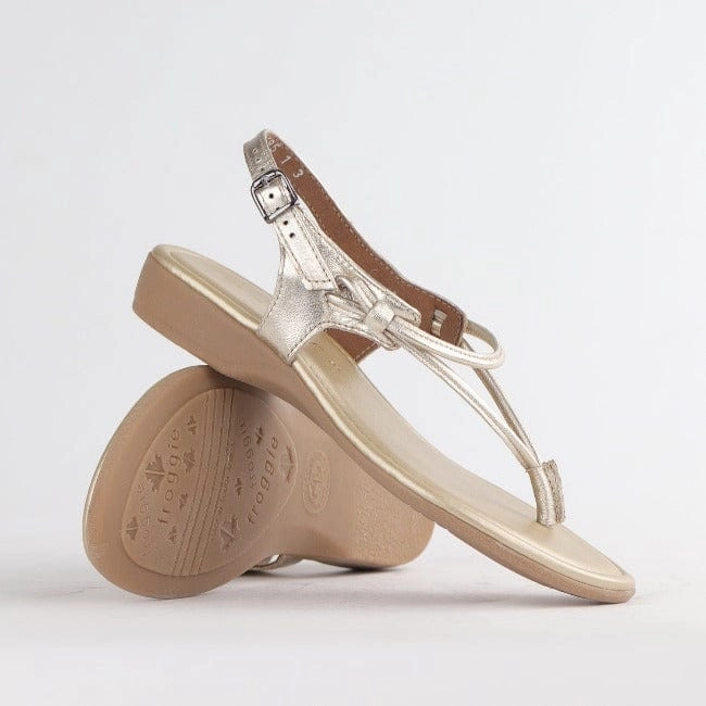 Women's Thong Flat Sandal in Gold- 10732