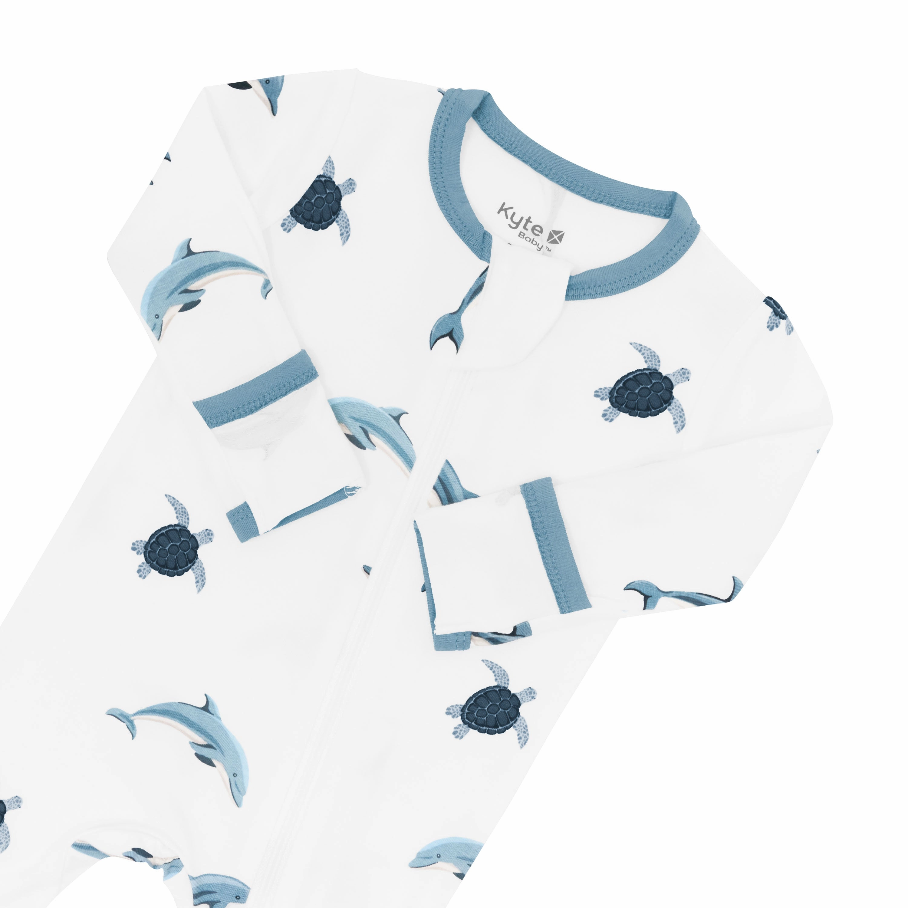 Zippered Footie in Dolphin