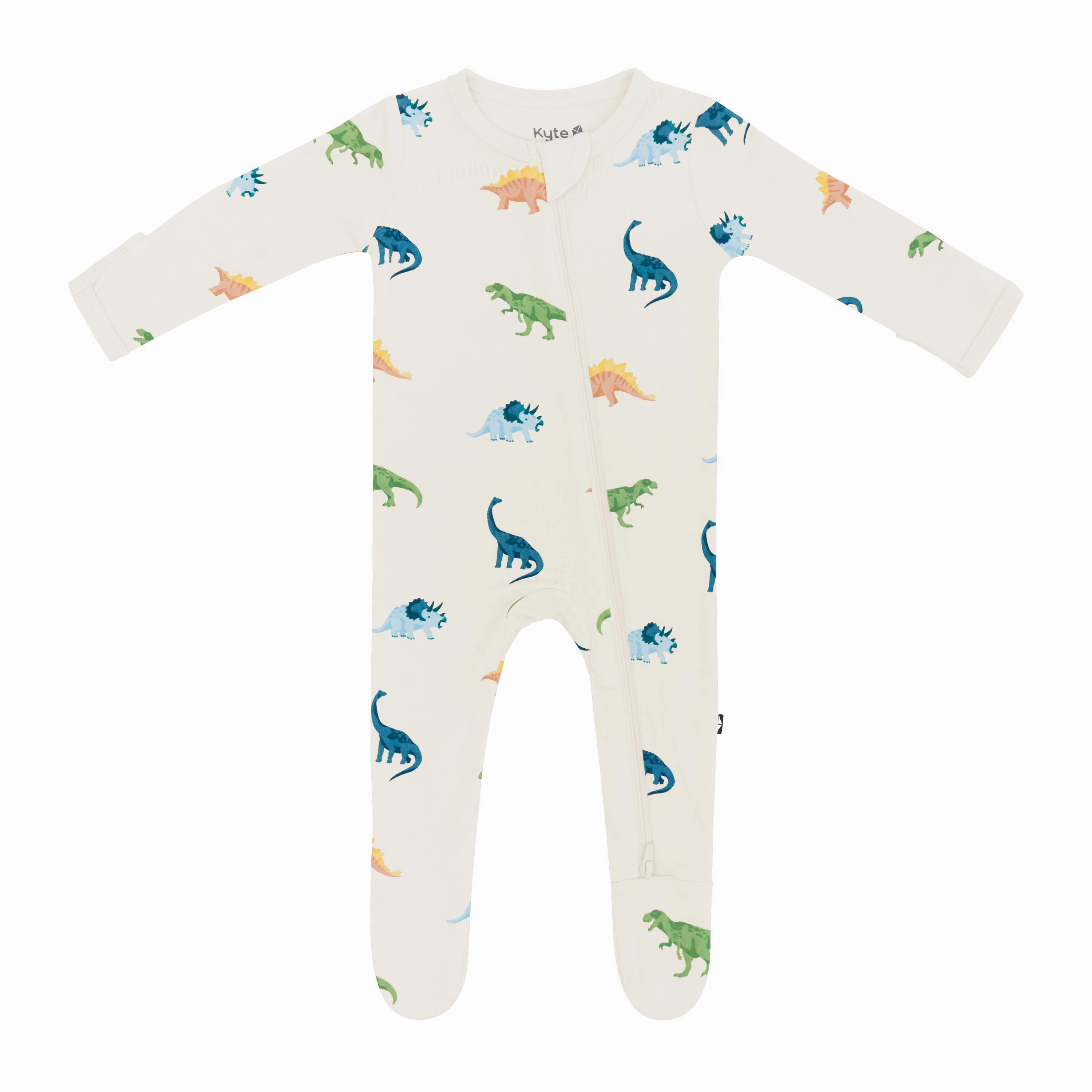 Zippered Footie in Ecru Roar